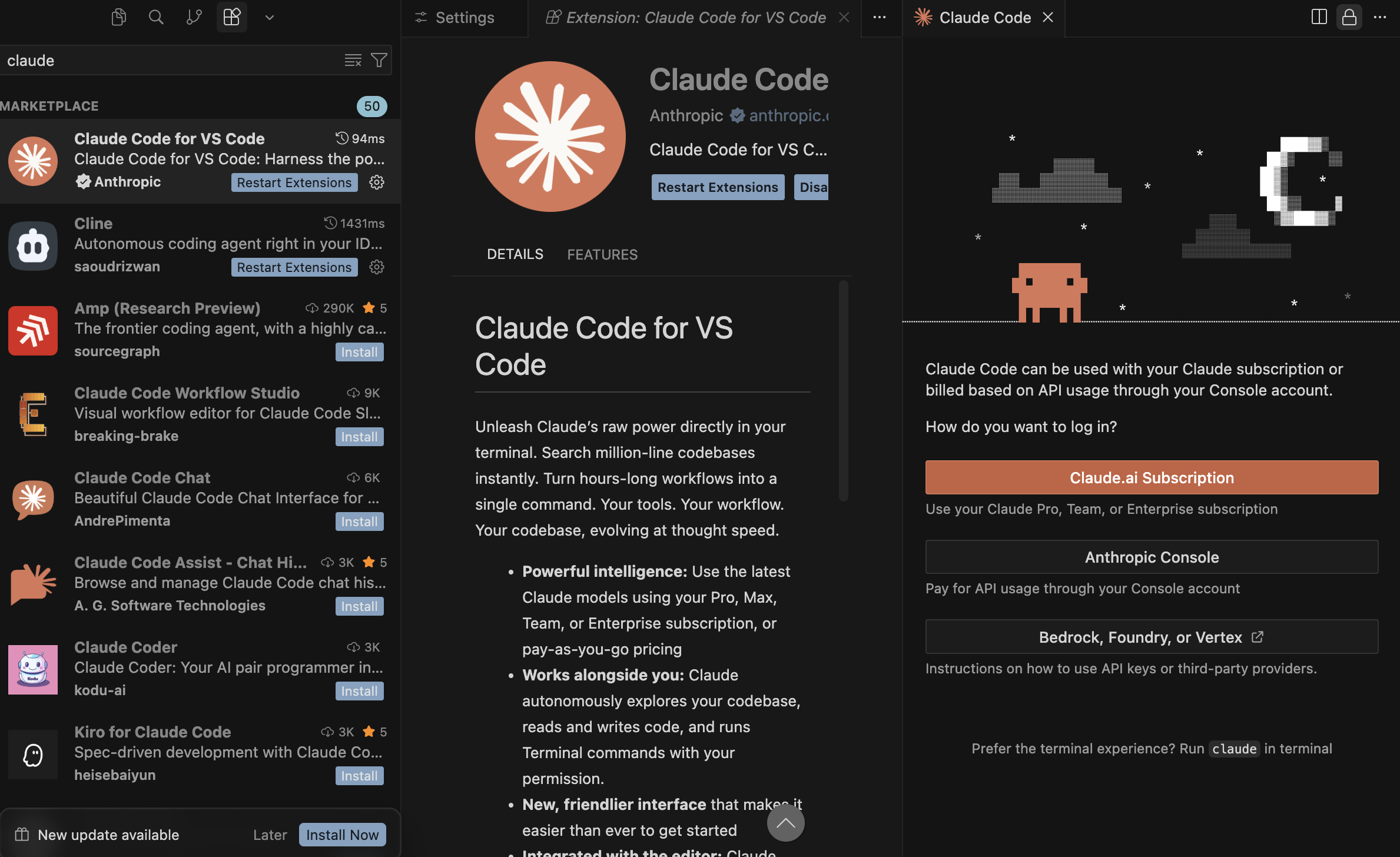 VS Code Claude Code 需要重启